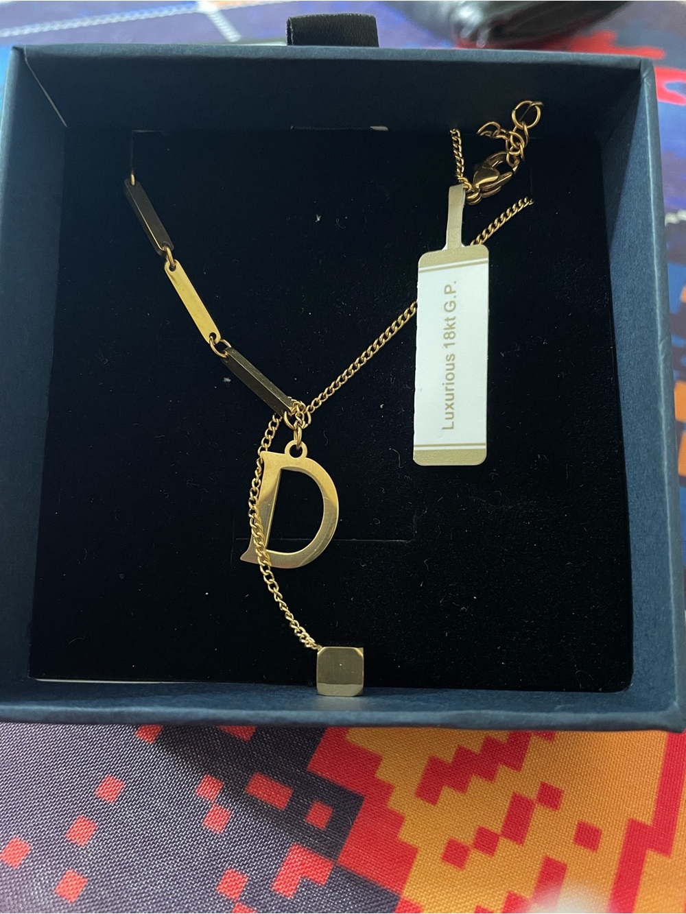 Gold Initial 'D' Pendant Necklace - 18K GP